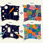 Creatively Patching Holes with Colorful Sashiko Patterns